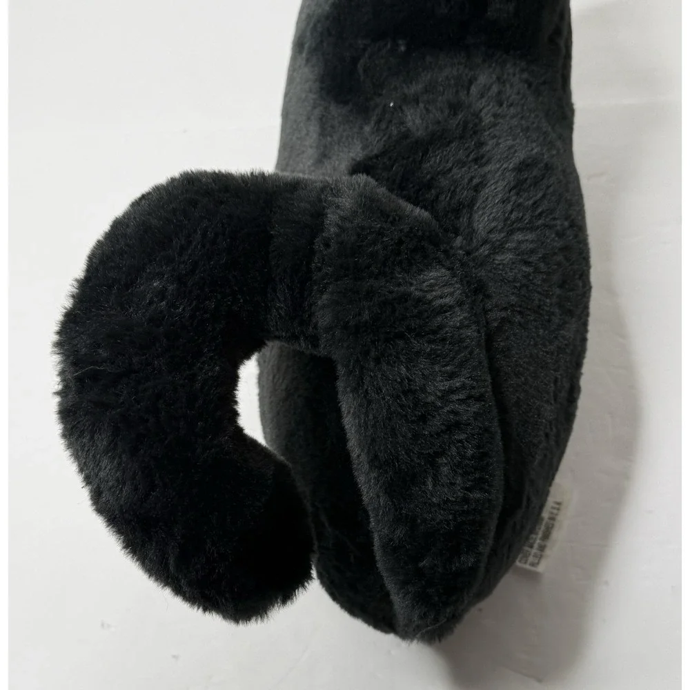At Home Halloween Black Cat Stuffed Animal Wired Tail Plush Kitty Moody Angry‎
